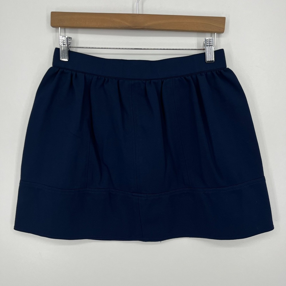 Madewell Mini Skirt Women's Size 4 Navy Blue Back Zip Solid Short Length‎